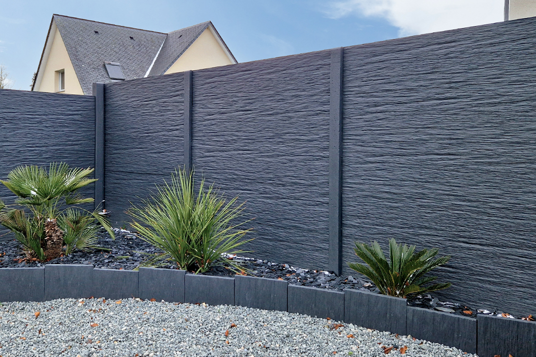 Clôture béton imitation ardoise